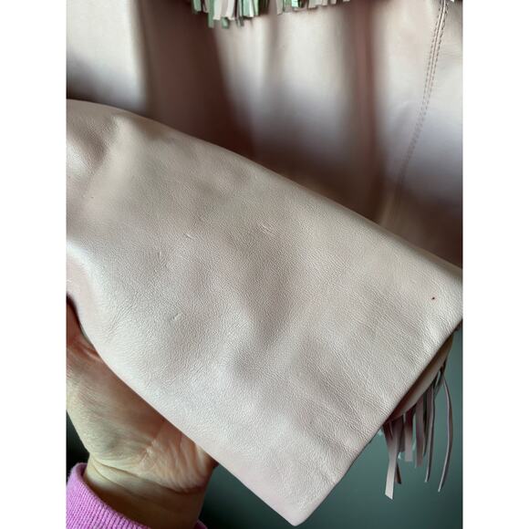 VTG Signature Gordon & James Pink Fringe Studded Rhinestone Wstrn Leather Jacket - Picture 8 of 16